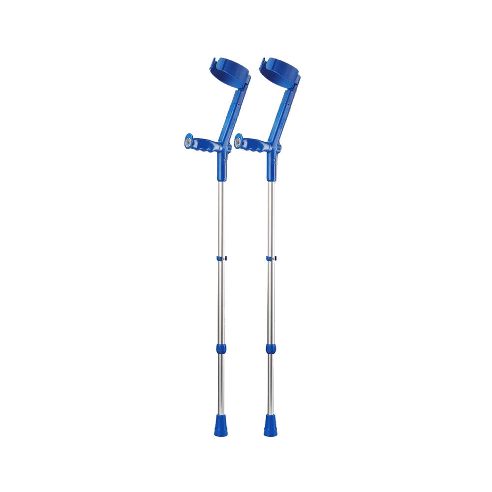 Rebotec Safe-In-Soft, Forearm Crutches with Safety Cuff & Hinge - Blue