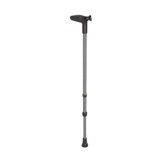 Rebotec Anatom - Contoured Grip Walking Stick - Dark Silver , Left