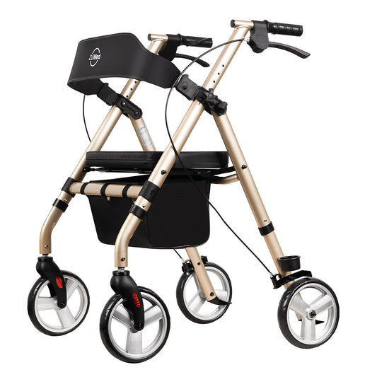 Classic Rollator, Mobility Walker - Champagne