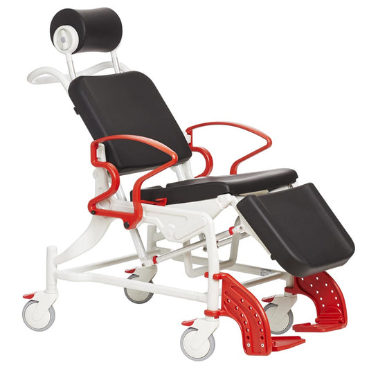 Rebotec Phoenix - Tilt in Place Comfort Shower Commode Chair - Red