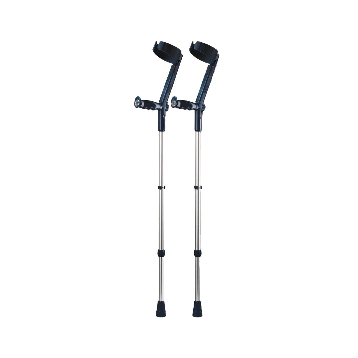 Rebotec Safe-In-Soft, Forearm Crutches with Safety Cuff & Hinge - Black